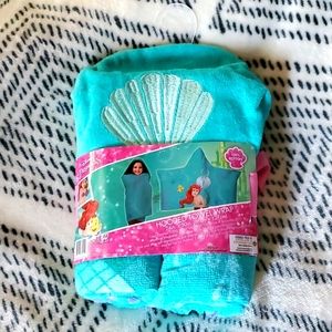 Disney Little Mermaid hooded towel wrap Size 24in x 50in